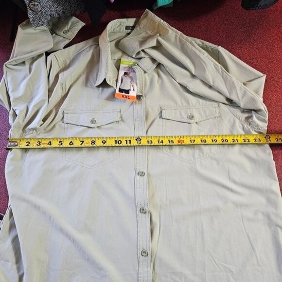 Eddie Bauer Departure 2.0 Long Sleeve Button Up Shirt XXL Stretchy Pastel Hiking - Picture 11 of 11